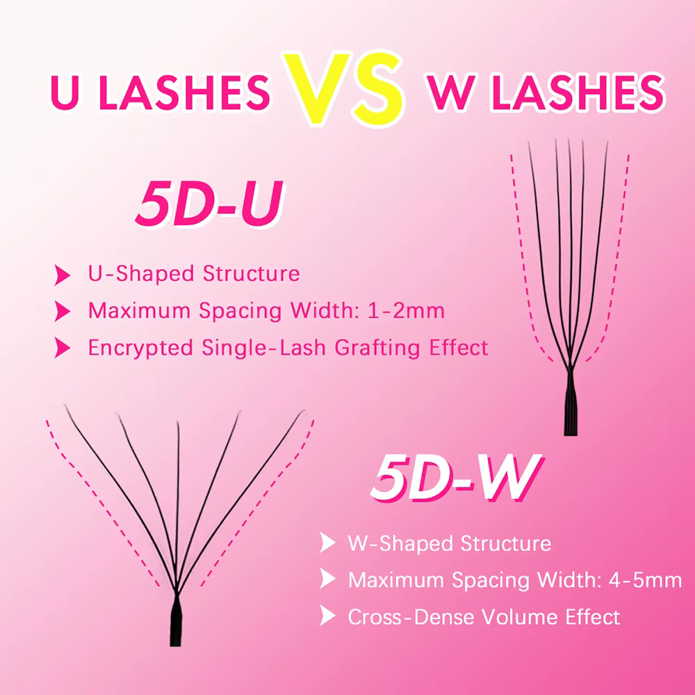 Cils faux MASSCAKU C/D en forme de U 3D/4D/5D/6D/8D/10D Mix 8-15MM