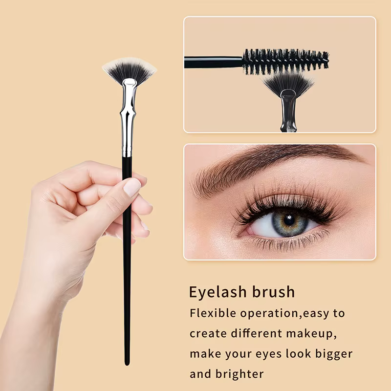 Brosse de maquillage professionnelle en forme d'éventail