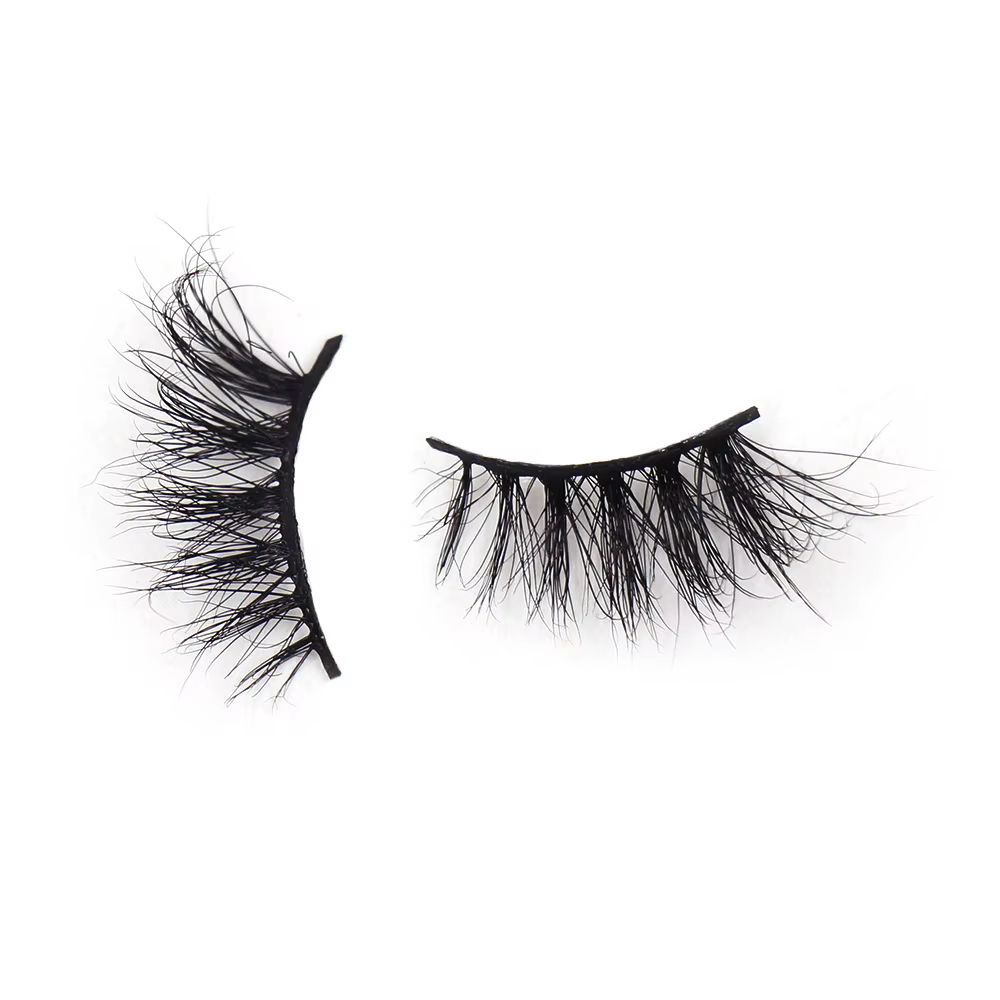 Maquillage Demi-cils Naturels Volumineux 3D en Vison avec Bande Transparente