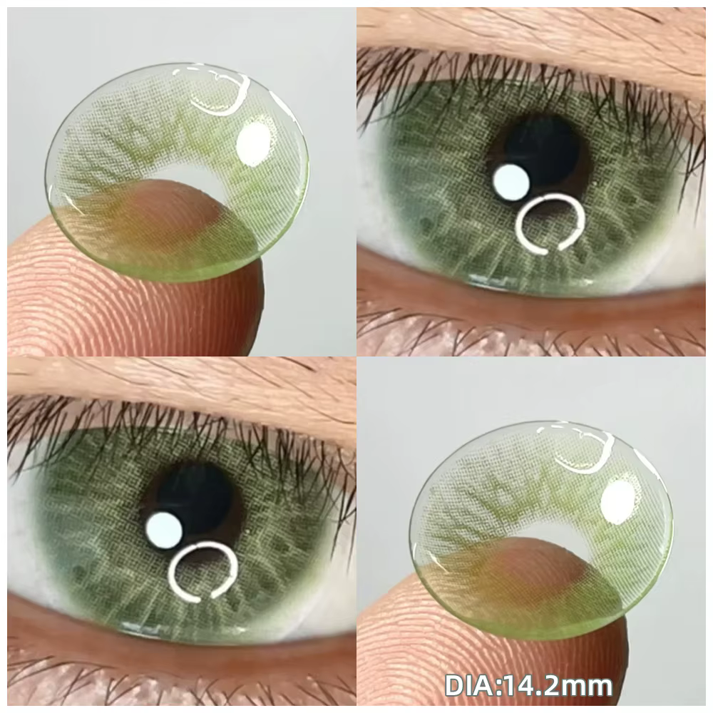  OVOLOOK-2pcs/par beauté bleu vert lentilles de couleur des yeux myopie