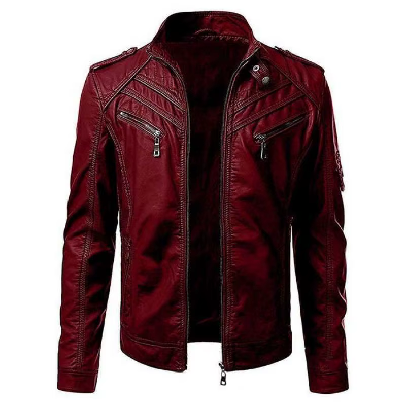 Hommes veste en simili cuir moto 5Xl hommes vestes noir Jaqueta De Couro Masculina vêtements d'extérieur mâle coupe ajustée Pu manteaux en cuir homme