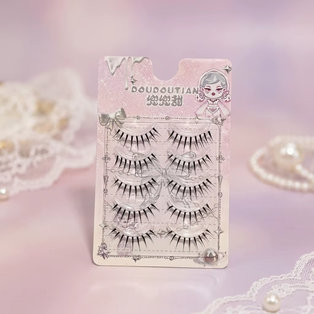 5 paires de faux cils naturels effet poupée