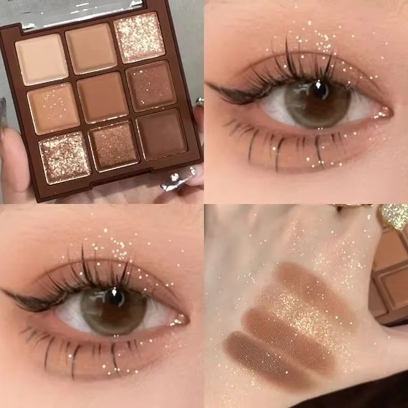 Palette de fards à paupières chocolat 9 couleurs