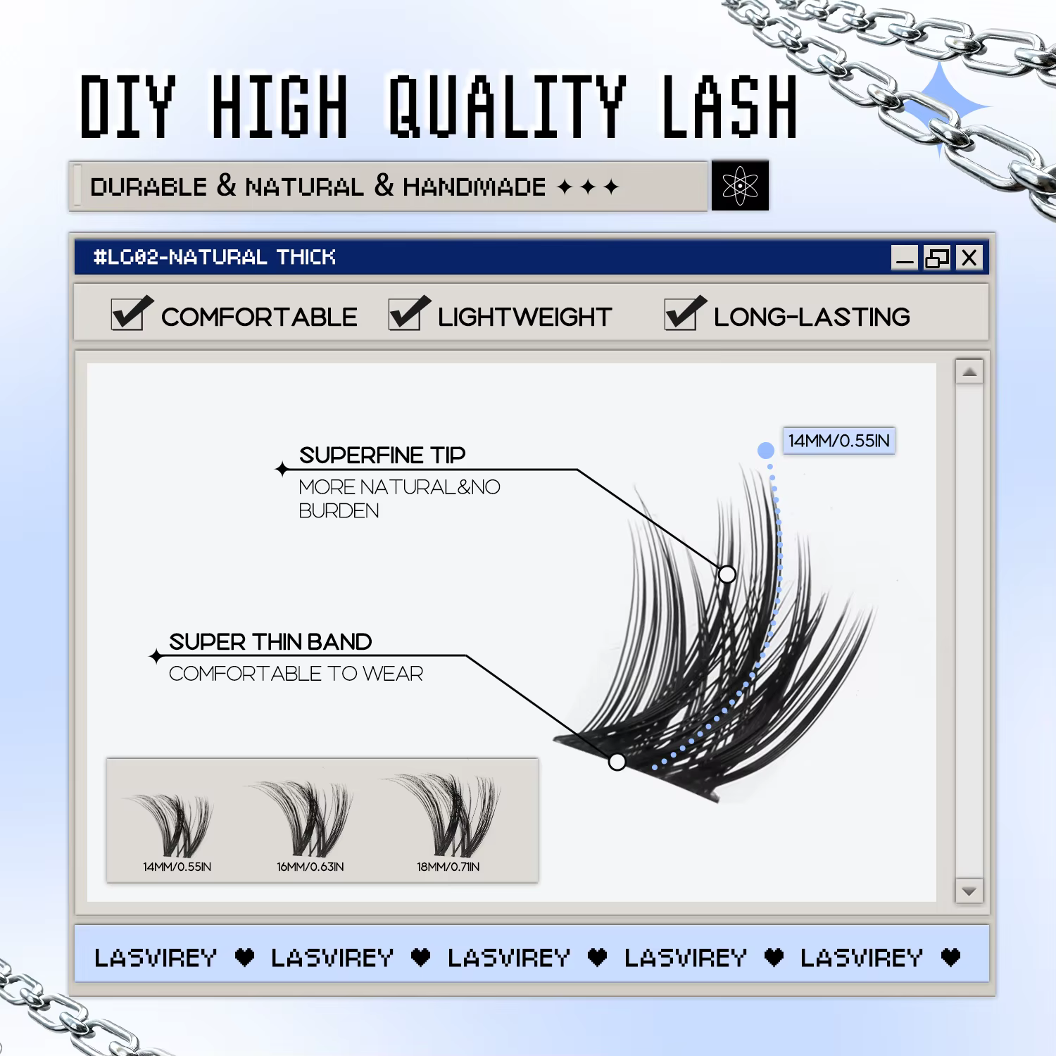 Lasvirey Kit de faux cils en touffes à faire soi-même : extensions