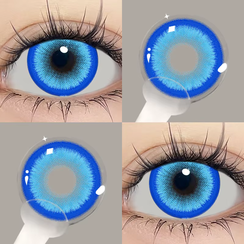 Couleur bleue Contact coréen grands yeux lentille Cosplay Contacts nouvelle arrivée maquillage de haute qualité