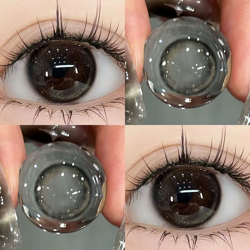 YIMEIXI 1 paire de lentilles de Contact noires 14.5mm pour les yeux avec myopie 0 à -8.00 degrés 1 jour utilisation