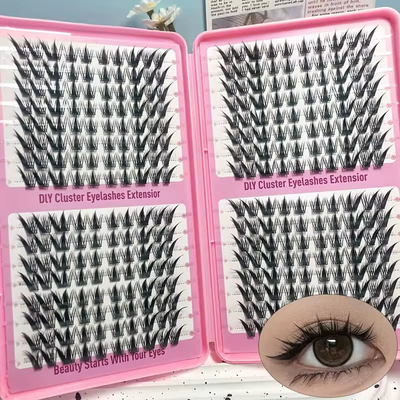 Extensions de cils individuels en grappe