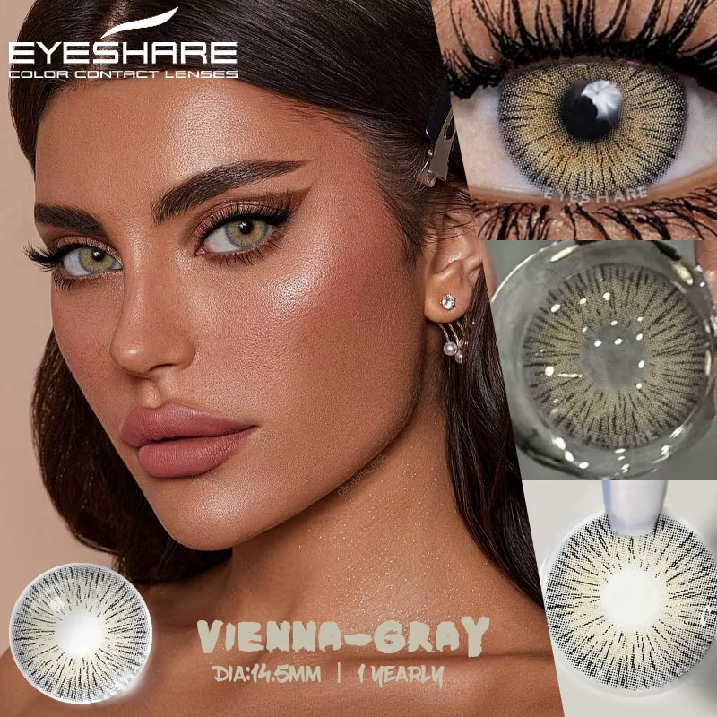 EYESHARE Lentilles de contact de couleur pour les yeux 1 paire de contacts oculaires bleus Marron
