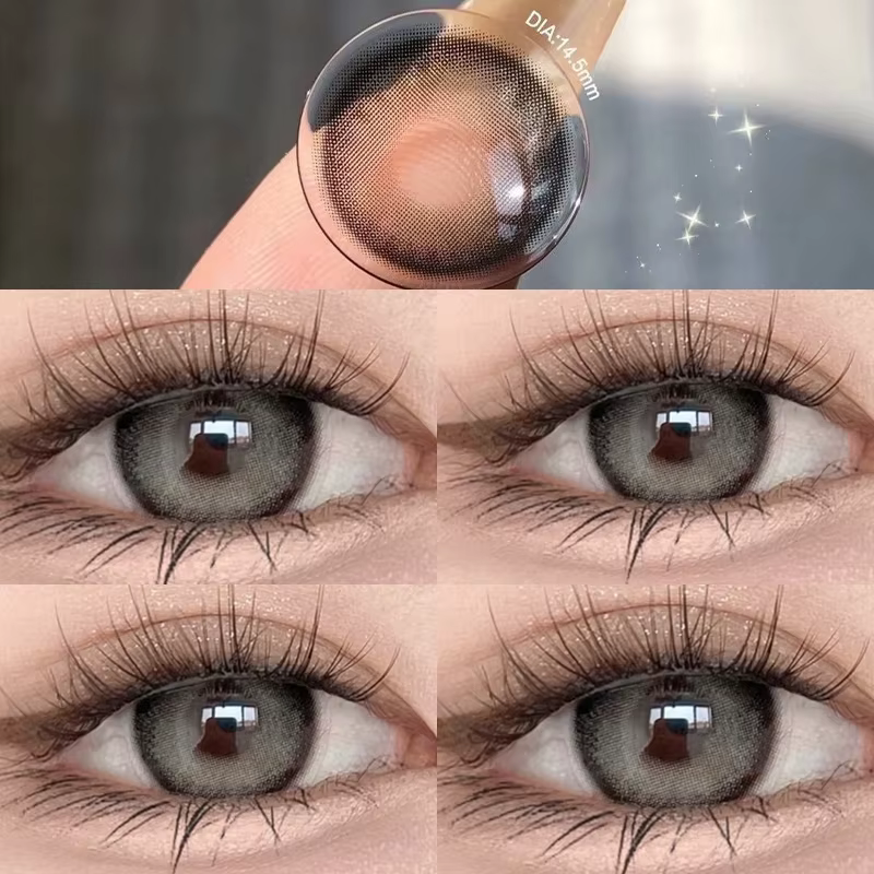 Lentilles de contact de couleur pour les yeux jaune naturel noir myopie