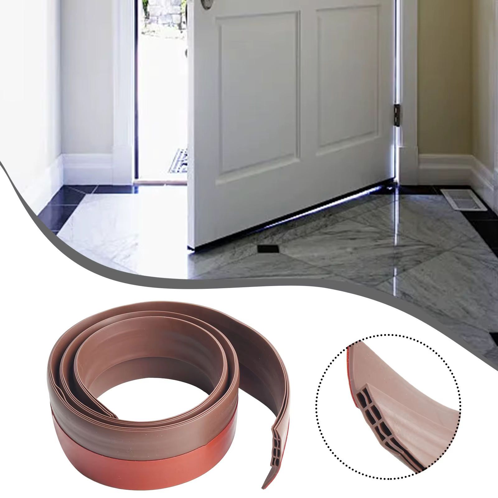 Bande d'étanchéité étanche 1M, bouchon coupe-vent, protection inférieure de porte, bande d'exclusion de tirage, bande inférieure auto-adhésive
