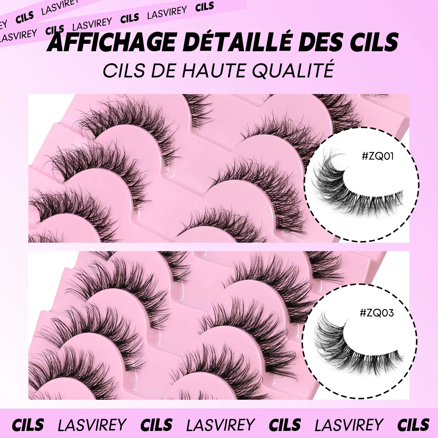 LASVIREY Cils effet œil de chat