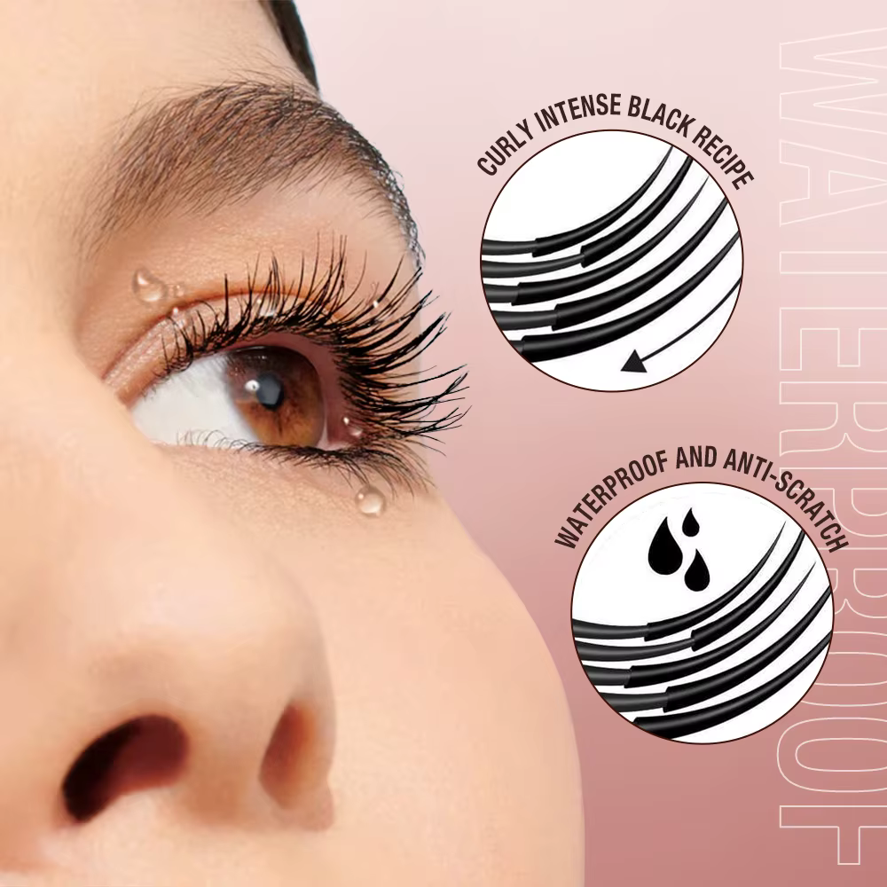 O.TWO.O Mascara imperméable à l'eau 4D soie fibres bouclage Volume cils épais allongement nourrir Extension