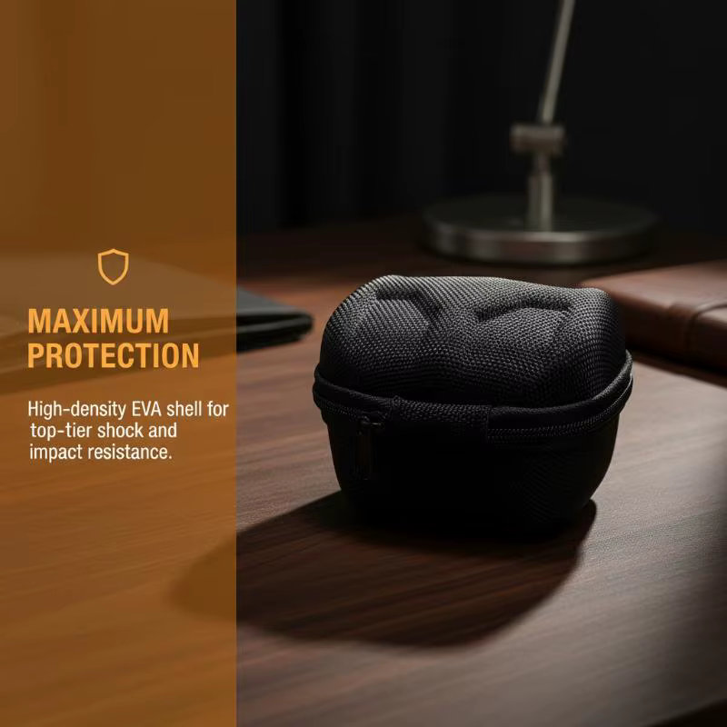 Boîte de rangement EVA pour montre noire, doublée de velours avec des coussinets doux pour un transport sécurisé