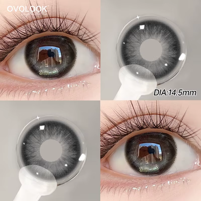 1 Paire de lentilles de contact marron grandes pour maquillage des yeux