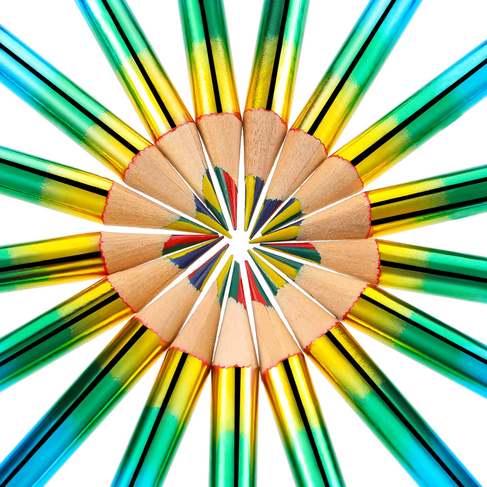 8/16 pièces arc-en-ciel 4 crayons de couleur en 1 crayons arc-en-ciel crayons de couleur en bois crayon multicolore pour enfants fournitures scolaires de bureau