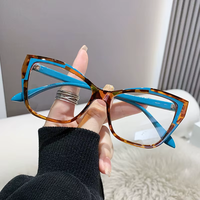 Lunettes de lecture œil de chat pour femmes, nouvelle marque de mode, tendance, léopard rose, Anti lumière bleue, pour ordinateur, Focus Plus 0 ~ + 6.0
