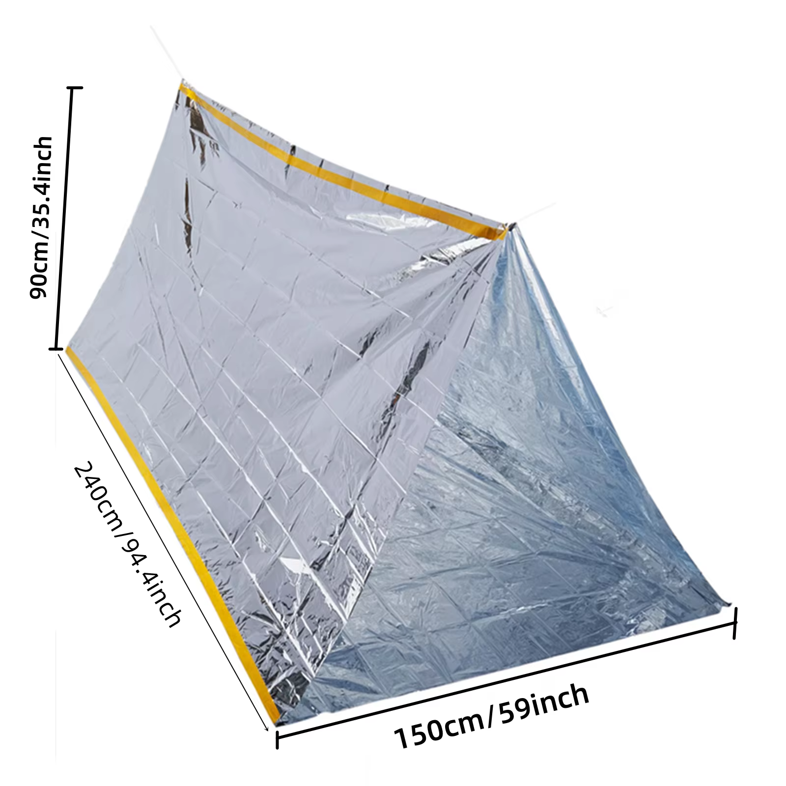 Tente d'urgence, tente tubulaire imperméable pour 2 personnes pour le camping et les activités de plein air