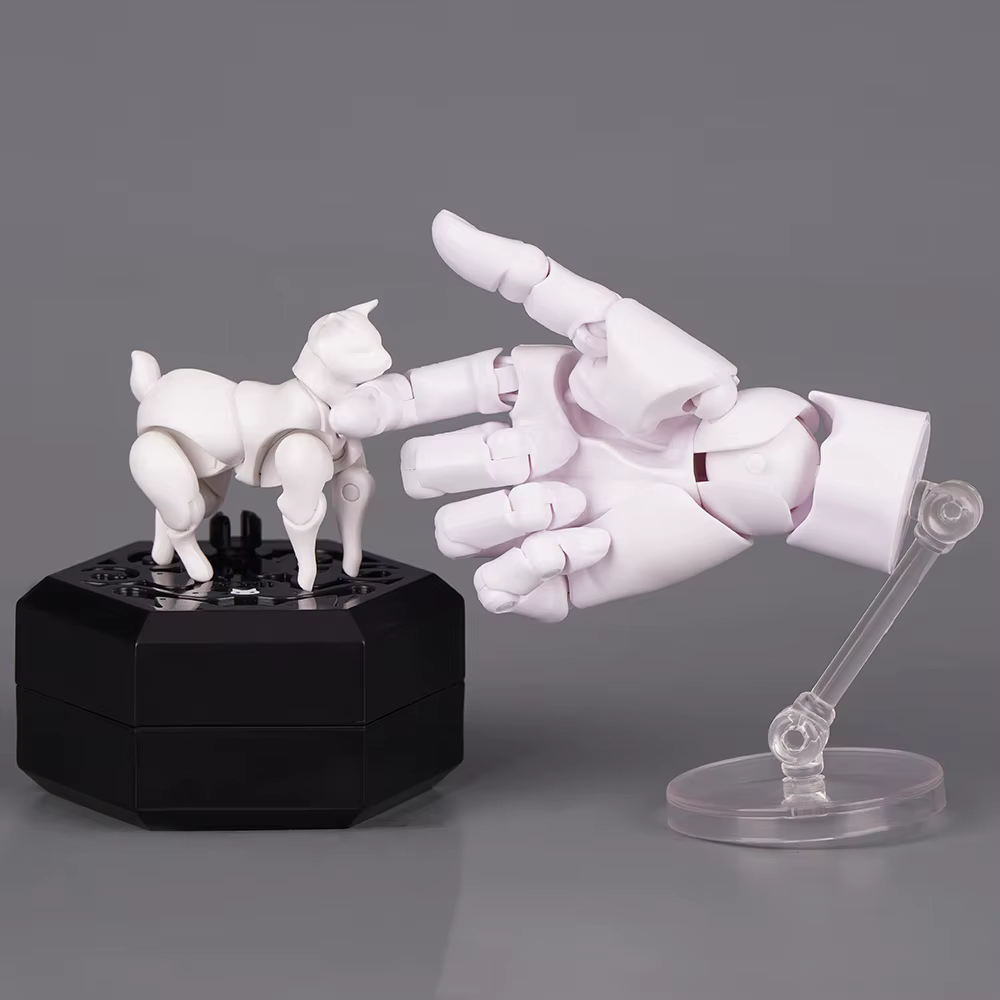 Modèle de chat noir et blanc, animal de compagnie à main, figurine d'action articulée, personnage de dessin animé, modèle de Base, articulations mobiles, outil de référence, jouet cadeau