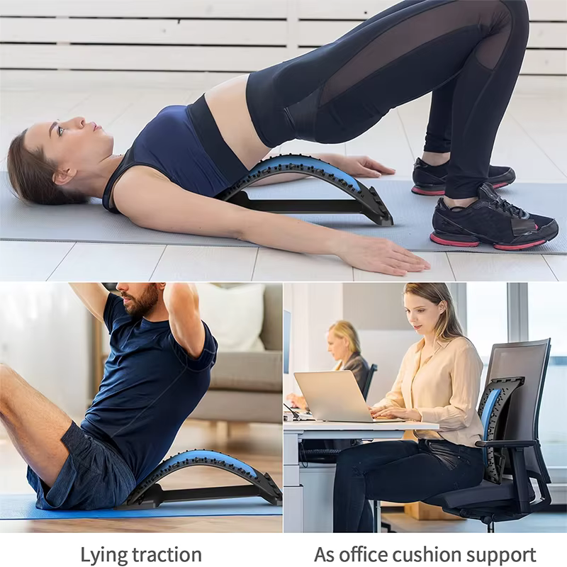 Appareil d'étirement lombaire pour le soulagement des douleurs du bas du dos, dispositif de décompression dorsale, coussin de correction de la colonne vertébrale pour le yoga et la chiropratique