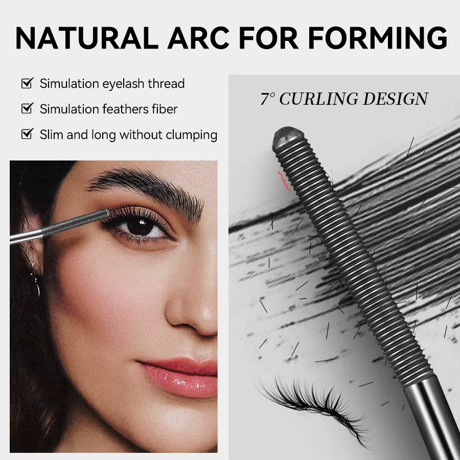 Mascara Tube Métallique Imperméable Noir Fibre de Soie Longue Tenue Courbant les Cils Sans Grumeaux Extensions