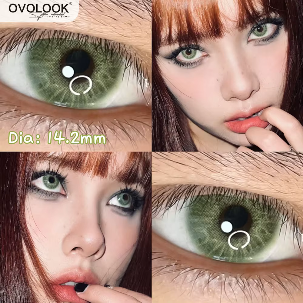 OVOLOOK 1 paire (2 pièces) grandes lentilles noires pour les yeux lentilles de Contact de couleur bleu vert pour les yeux marron beauté élèves maquillage lentilles pour les yeux