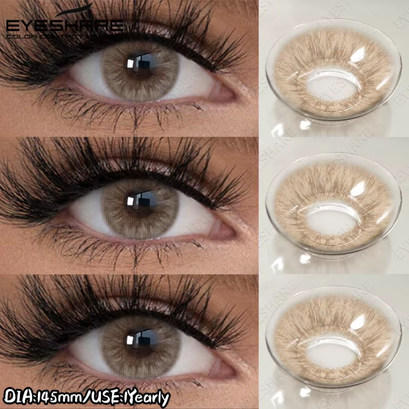 EYESHARE 1 Paire de Lentilles de Contact Colorées pour les Yeux Marron