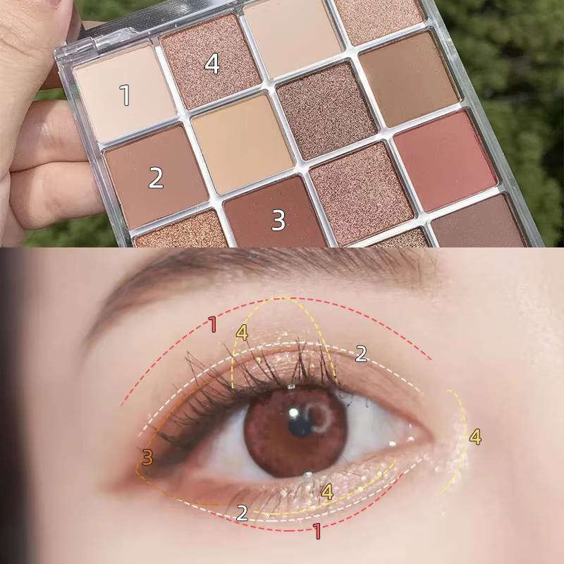 Miss Lara 16 Palette de fards à paupières de couleur de noël coloré artiste miroitant paillettes mat pigmenté fard