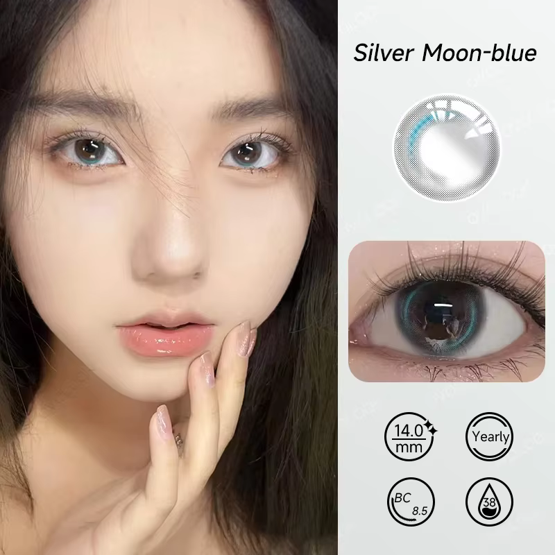 2PCS/PAIR lentilles de Contact lune bleue