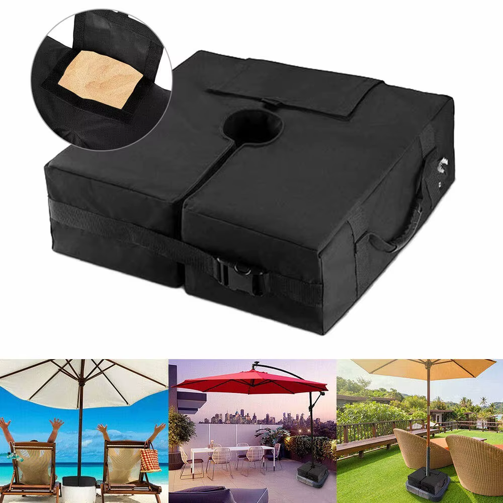 Accessoires de tente de fête extérieure coupe-vent : Base de parasol amovible avec sacs de sable fixes