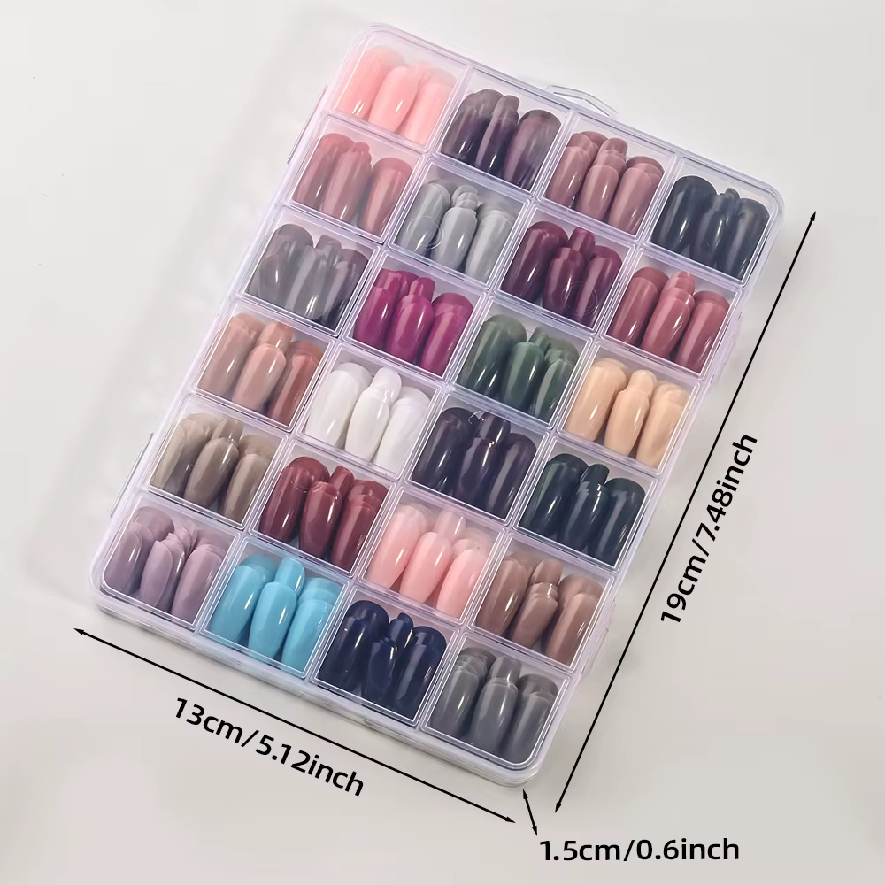 288 pièces/boîte couleur unie amande faux ongles moyen coloré Simple presse sur ongles mixte couverture complète amande faux ongles conseils pour les femmes