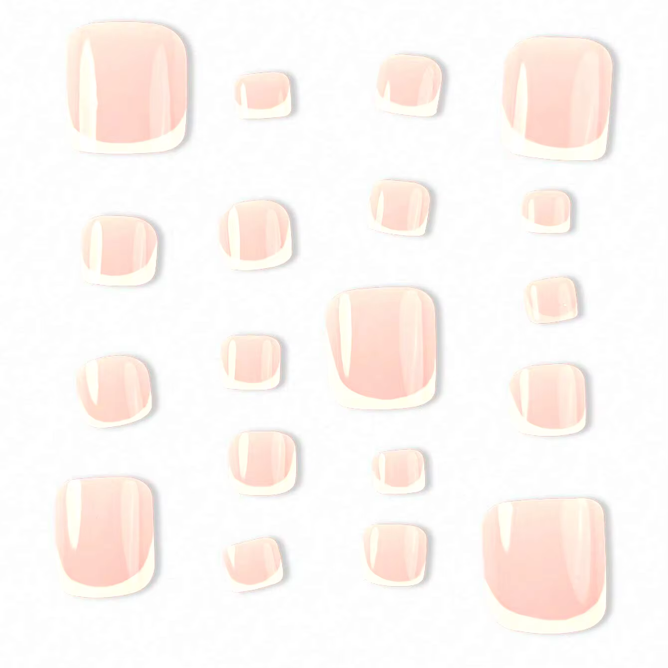 Améliorez instantané votre look avec 24 pièces-ensemble de faux pieds français courts carrés à couverture complète blanc