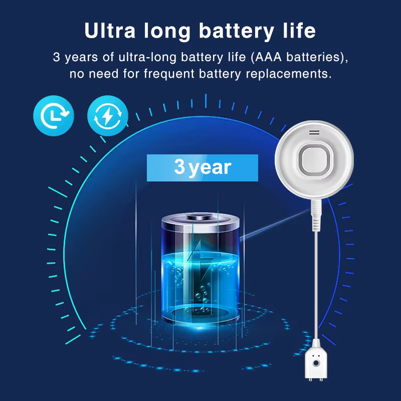 Détecteur d'alarme de fuite d'eau, capteur d'eau à alerte forte de 100dB, étanche IP55, Installation facile pour l'inondation du sous-sol domestique, pas intelligent