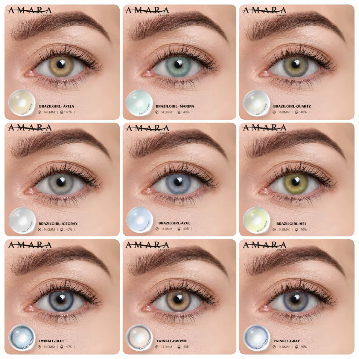 AMARA lentilles de couleur naturelle yeux 2 pièces