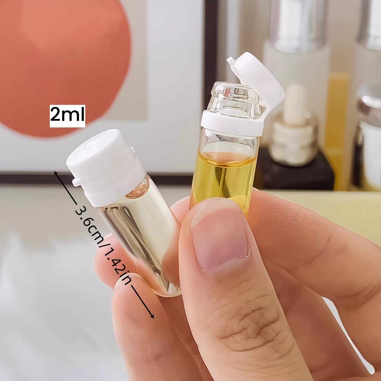 10 Mini bouteilles de voyage bouteilles en verre Transparent portables anti-fuite adaptées au sérum démaquillant, bouteilles vides à usage unique
