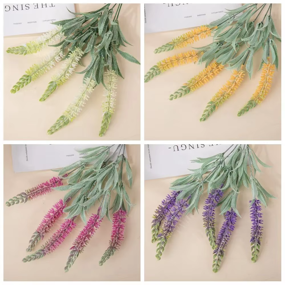 Fleurs de sauge artificielles, 5 fourchettes, fausses fleurs, décoration de plantes vertes de mariage, décoration artisanale