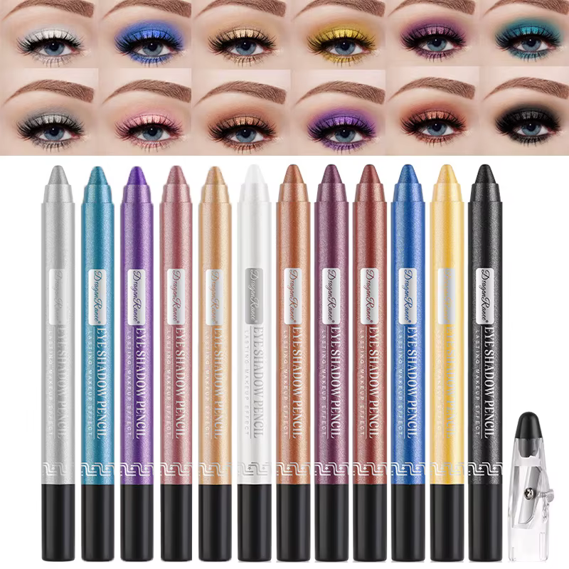 Bâton de crayon de fard à paupières nacré bleu métallisé