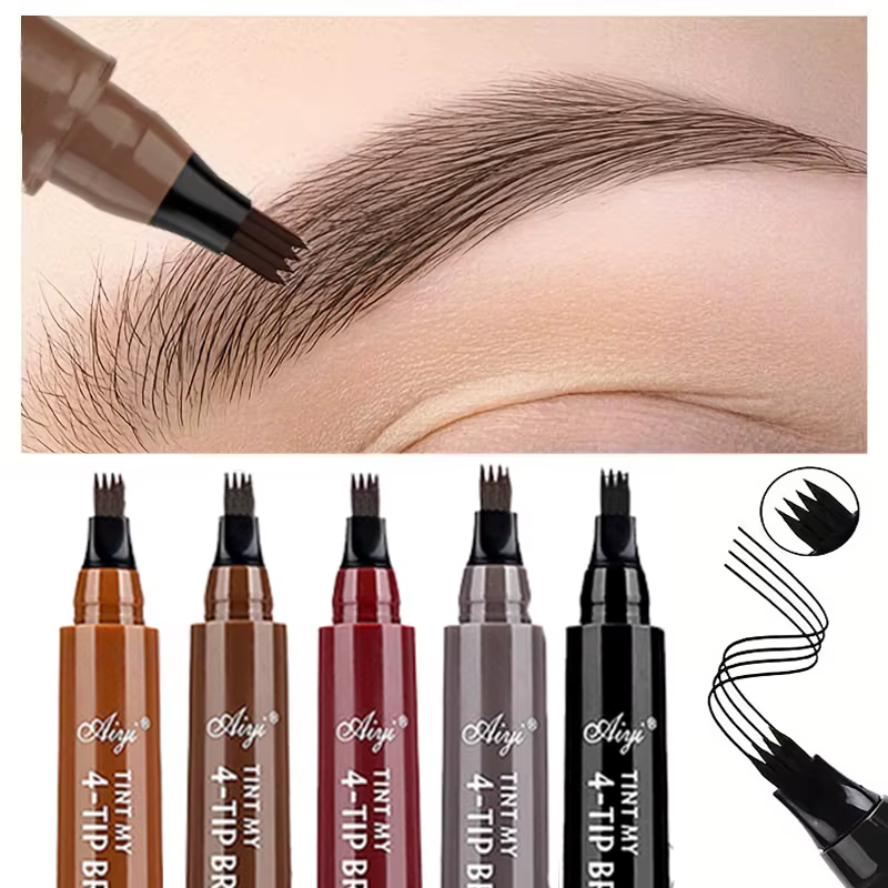 Stylo à sourcils étanche à 4 pointes fendues