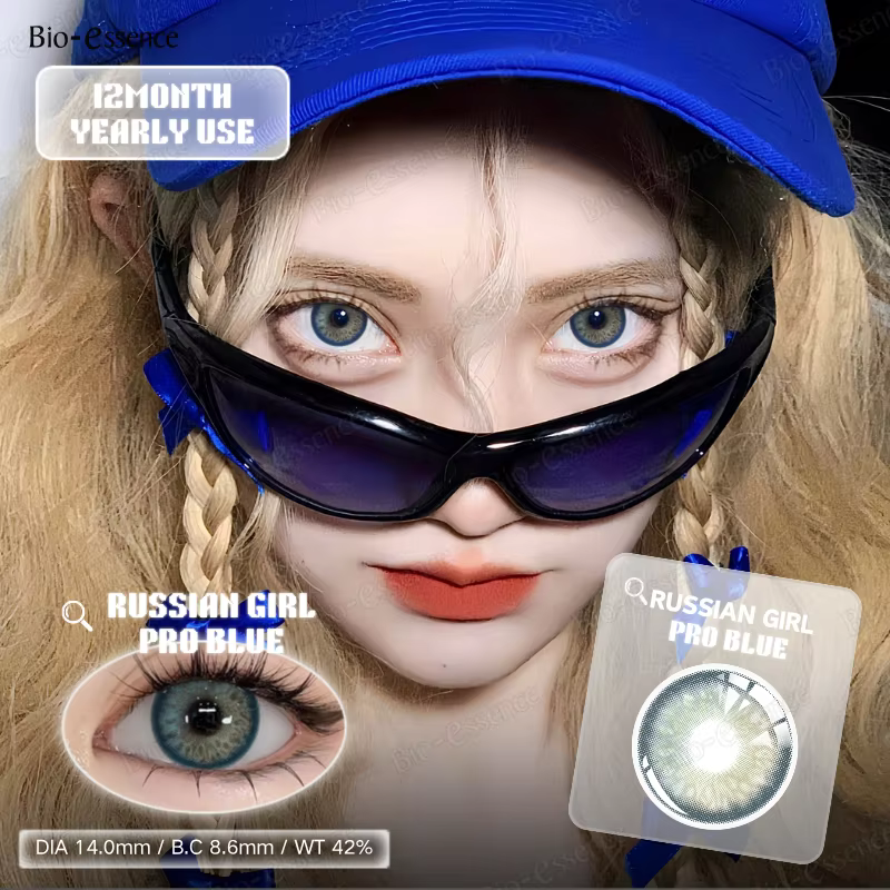 Bio-essence 1 Paire de Lentilles de Contact Colorées Grises