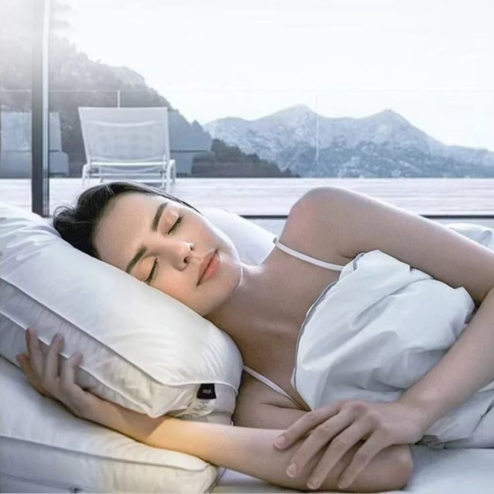 Oreiller d'hôtel 5 étoiles, oreiller de lit 100% coton, oreiller ergonomique pour le soutien du cou pour adultes à domicile