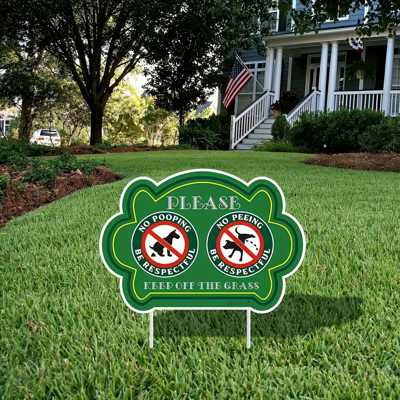 Lot de 2 panneaux "No Peeing and No Pooping" pour chien, protection contre les UV, étanche, extérieur