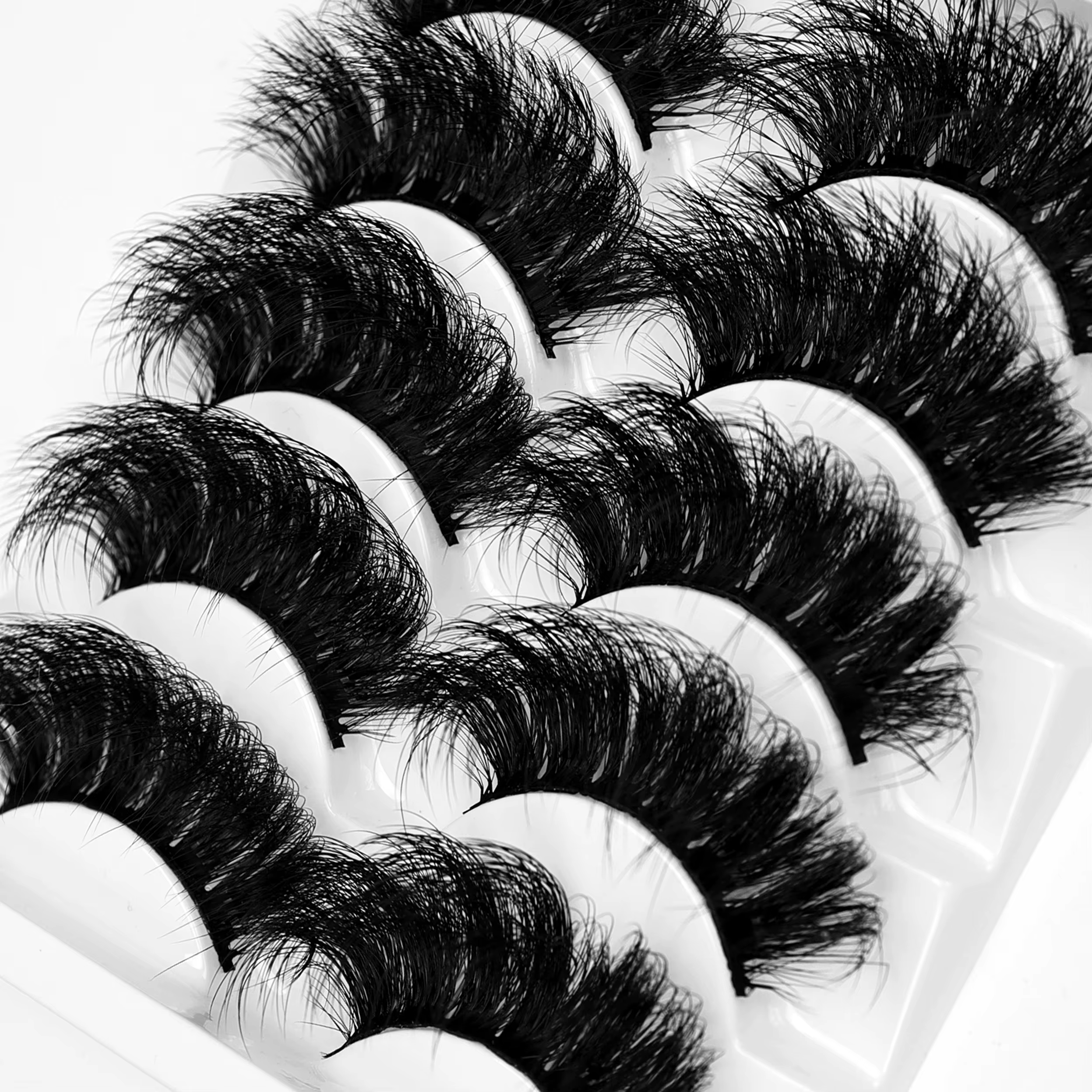 5 paires de cils Faux cils de vison longue durée cils de vison moelleux Volume dramatique Extension de cils épais longs