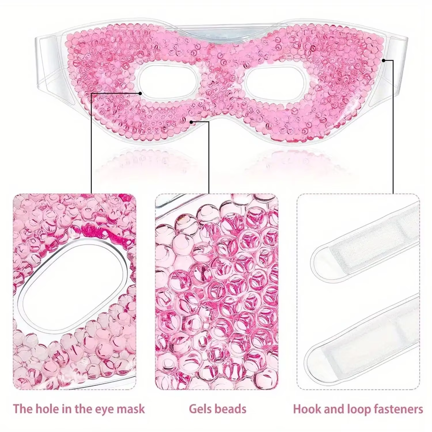 Masque pour les yeux en Gel rafraîchissant avec trous pour les yeux