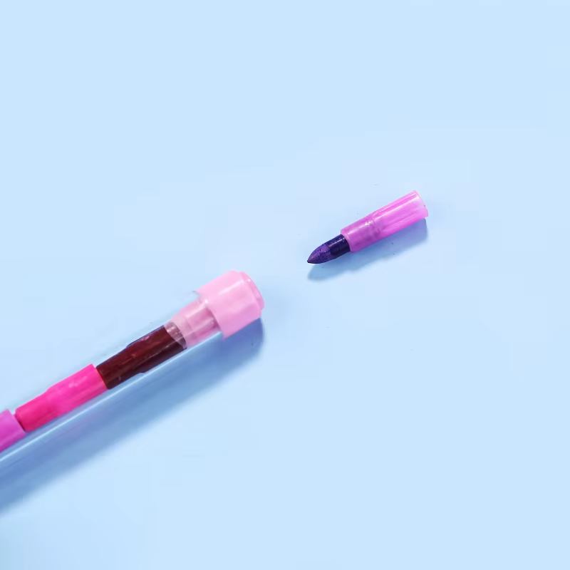 Lot de 12 crayons empilables et assemblables, cadeaux de fête, outils de dessin multicolores pour graffiti, crayons de couleur magiques pour l'école et le bureau
