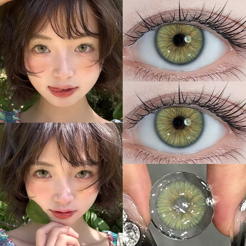 DUOXIU Lot de 2 nouvelles lentilles de contact colorées pour les yeux avec dioptrie