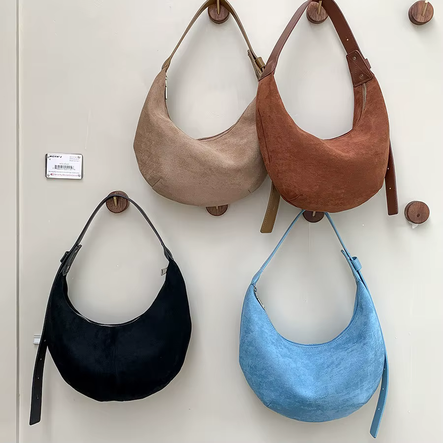 Faux daim femmes sacs axilaires marque design dames sac à main femme hobos épaule sac à bandoulière hiver nouvelles dames fourre-tout bolsa