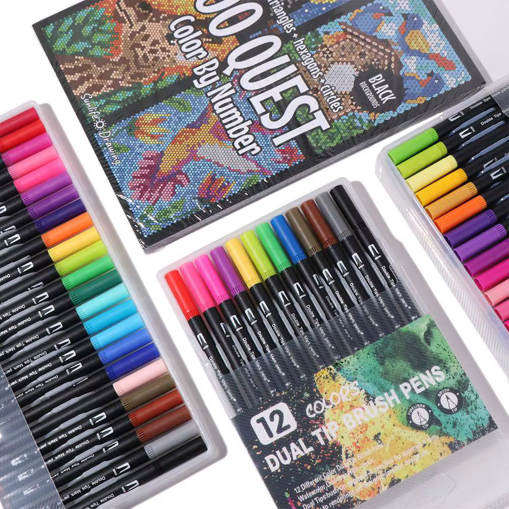 Livre de coloriage d'activités de dessin animé, éducatif, en papier, double face, pour crayons aquarelle et peinture numérique, à colorier à la main