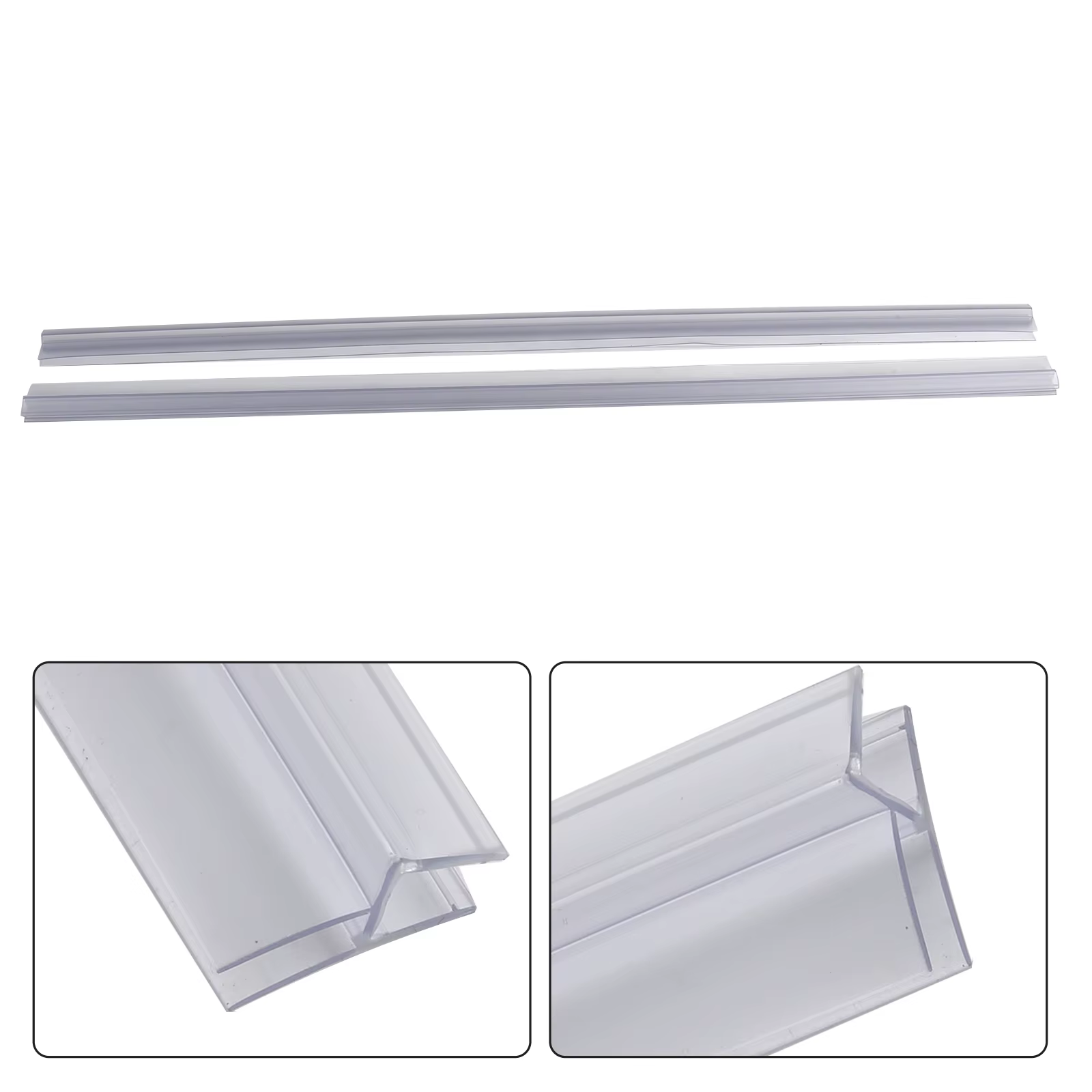  2X joint de porte de douche, bande de douche de bain, joint pour écrans, bande d'étanchéité inférieure de porte, convient aux joints en verre de 4-6mm, amélioration de l'habitat