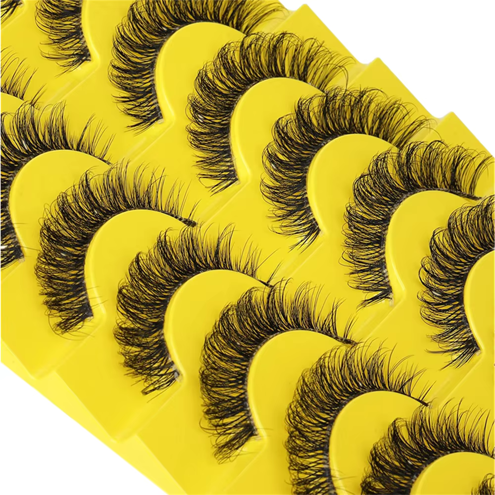 10 paires de Faux cils 6D Super moelleux et vaporeux