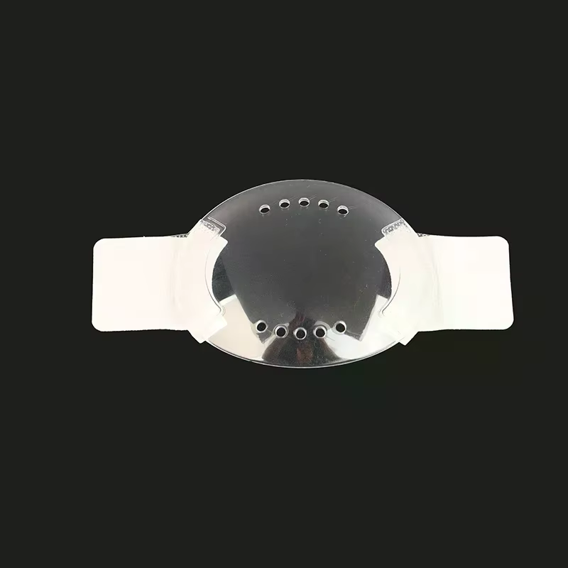 Bouclier oculaire auto-adhésif en plastique transparent