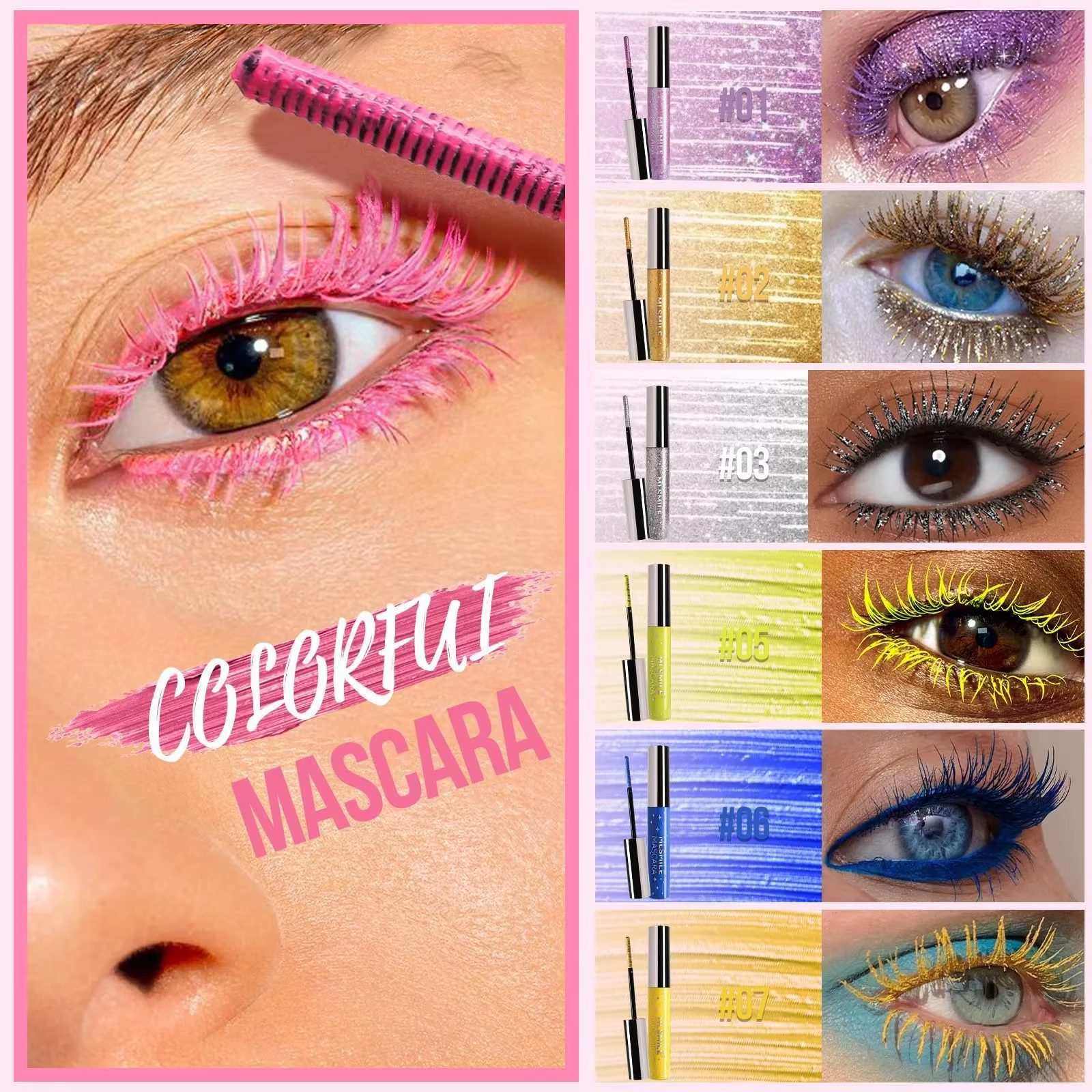 Mascara diamant or scintillant